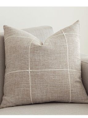 Country Rustic Checkered Pillow Cover 20x20” (1-Count) PLAID COFFEE